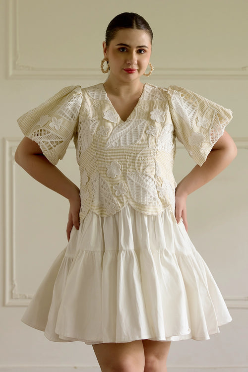 Yellow Scallop Dress