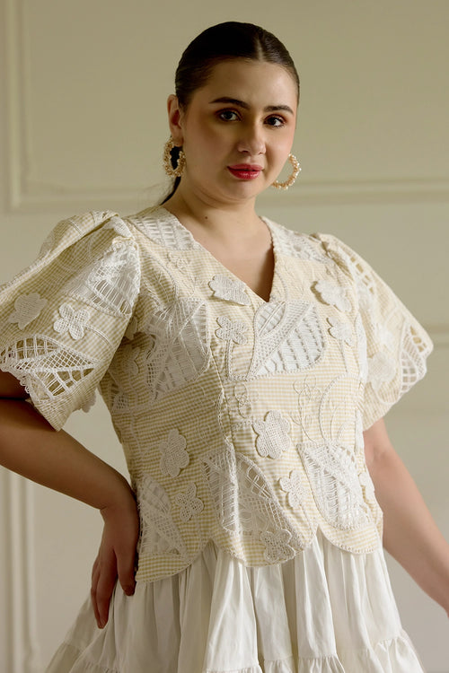 Yellow Scallop Dress