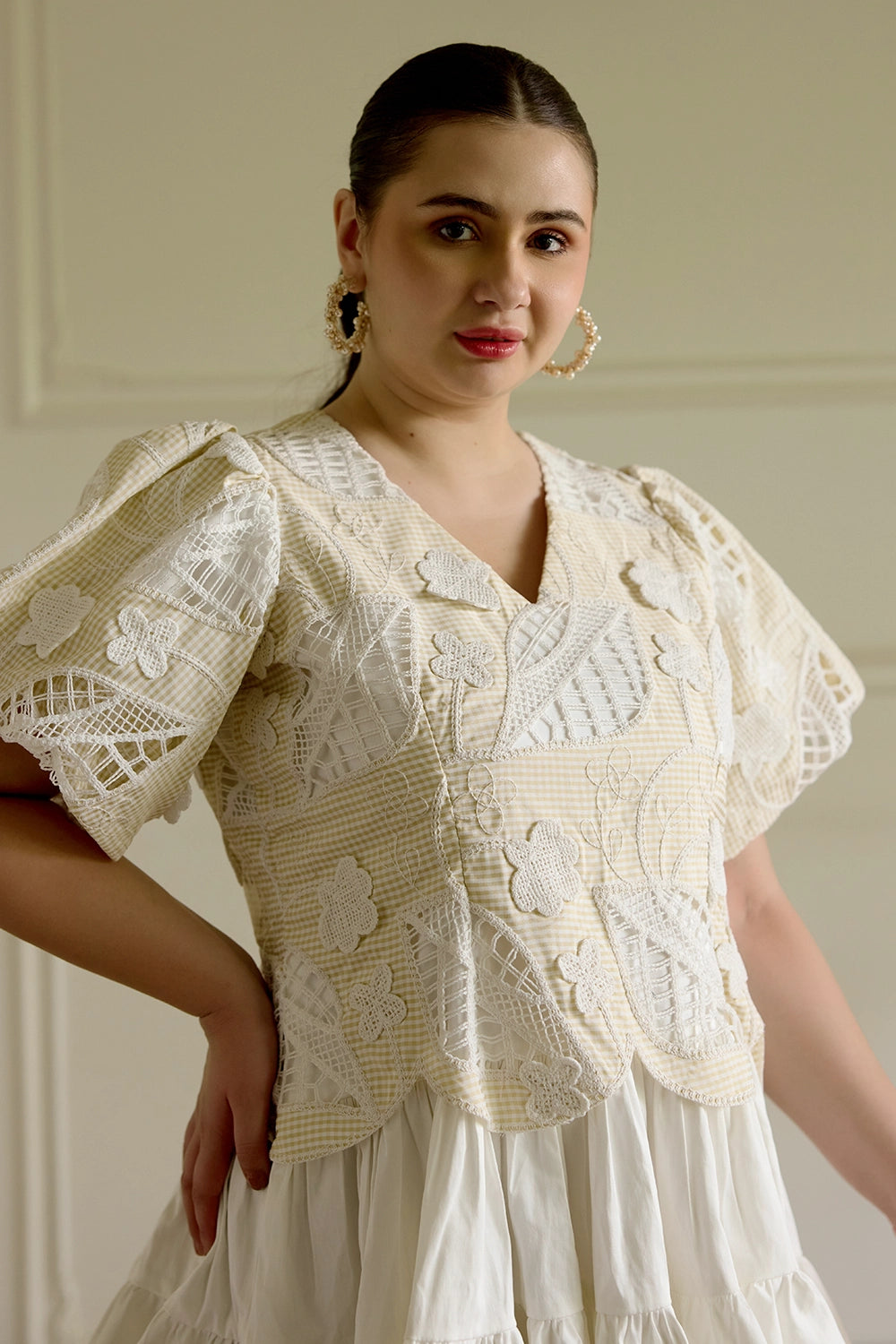 Yellow Scallop Dress
