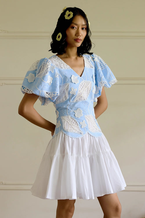 Blue Scallop Dress