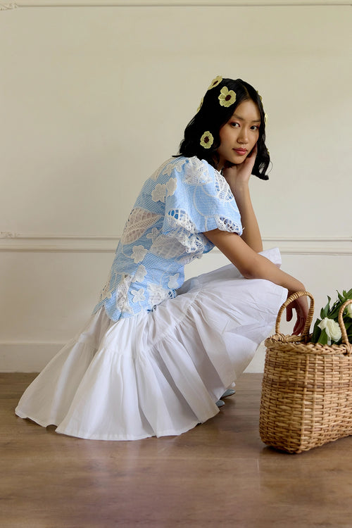 Blue Scallop Dress