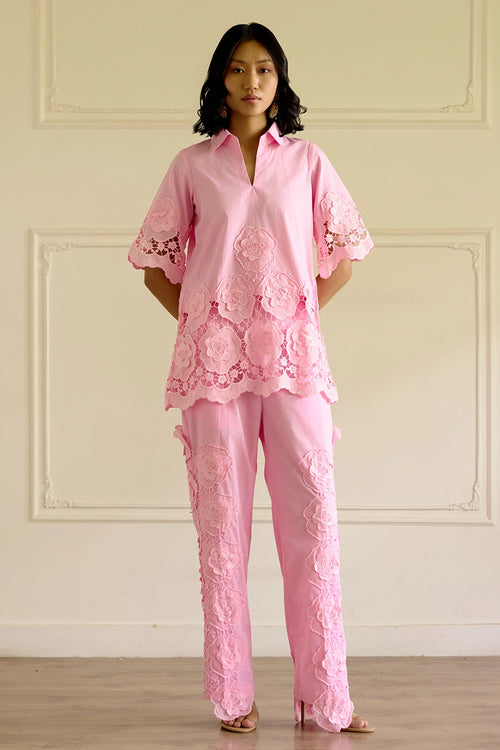 Pink Floral Pant Co-ord Set
