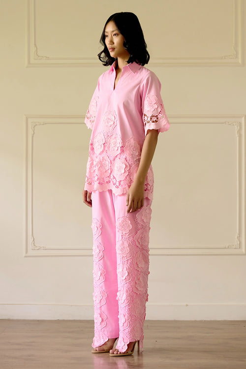 Pink Floral Pant Co-ord Set