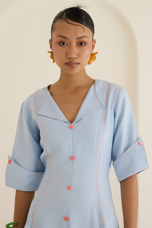 Sky Blue Flora Dress
