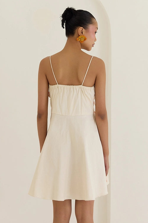Peach Floral Appliqué Dress