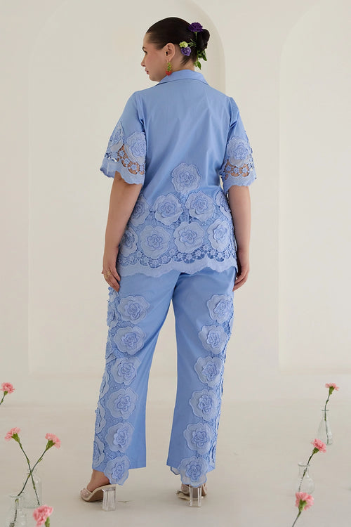 Blue Floral Pant Co-ord Set
