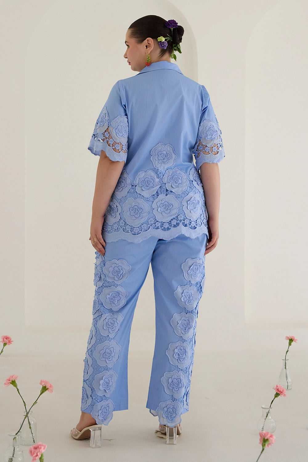 Blue Floral Pant Co-ord Set