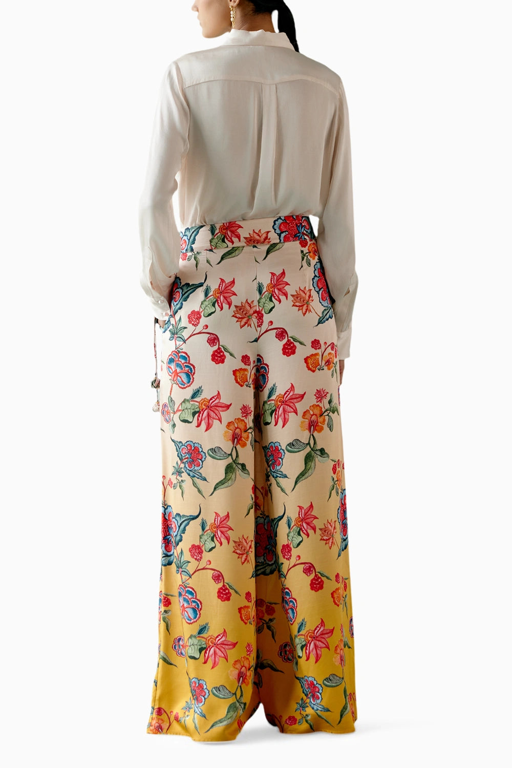 Ecru and Mustard Floral Co-ord Set