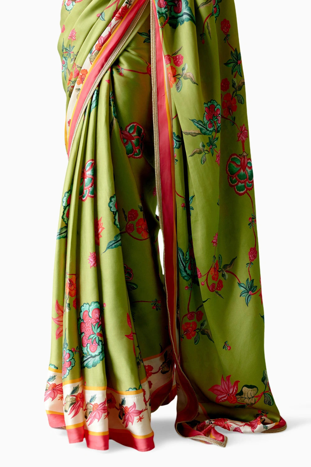 Sea Green Floral Saree