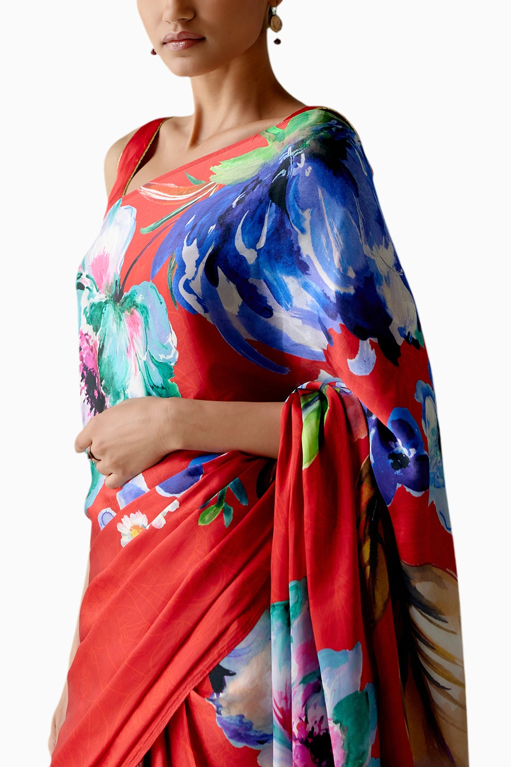 Ruby Floral Saree