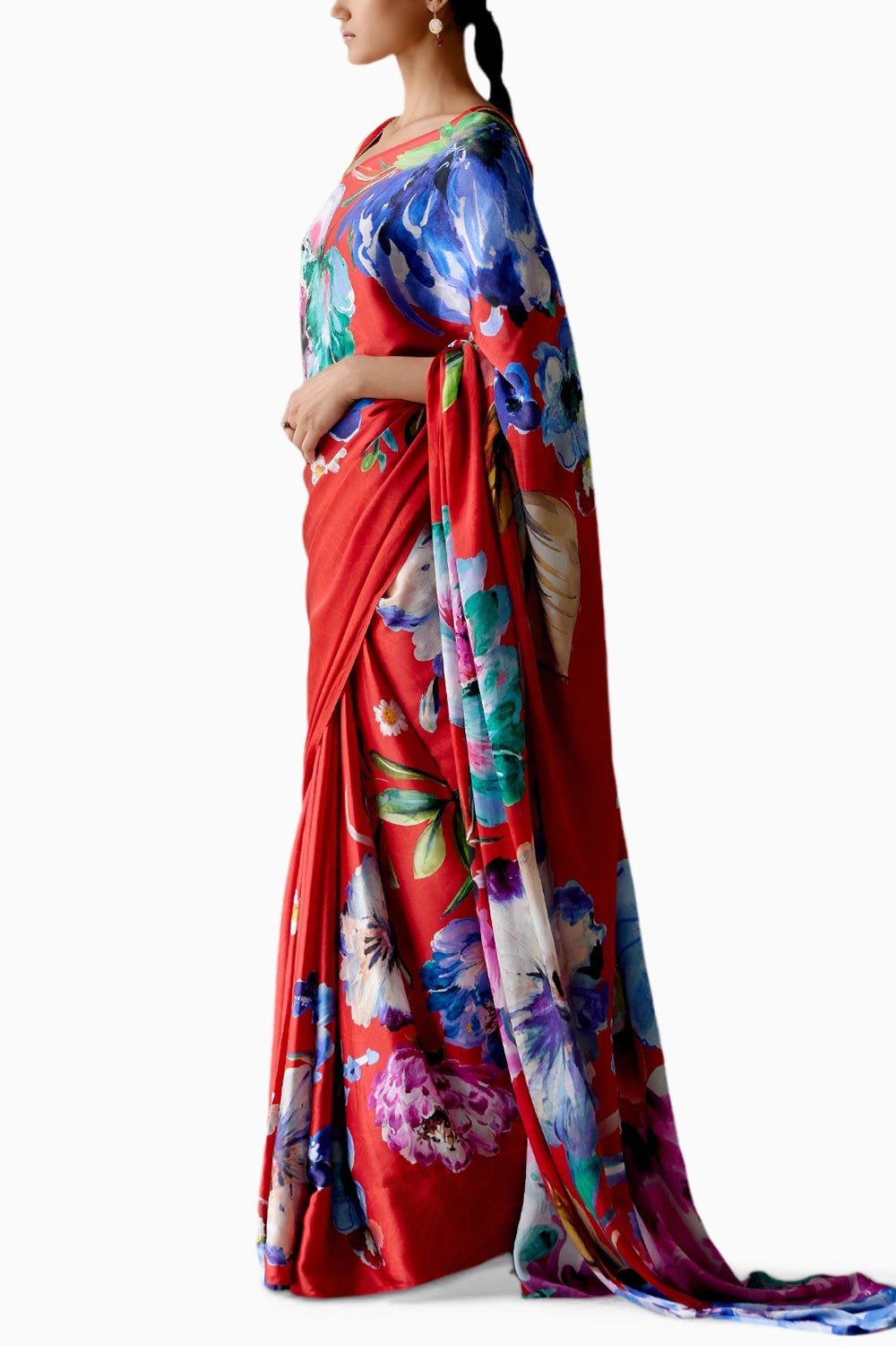 Ruby Floral Saree