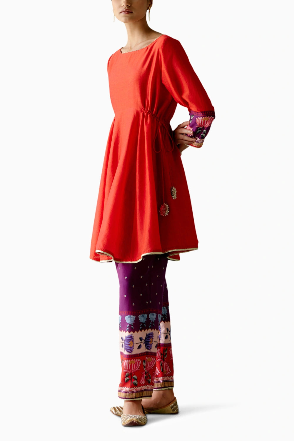 Scarlet and Purple Kurta Set