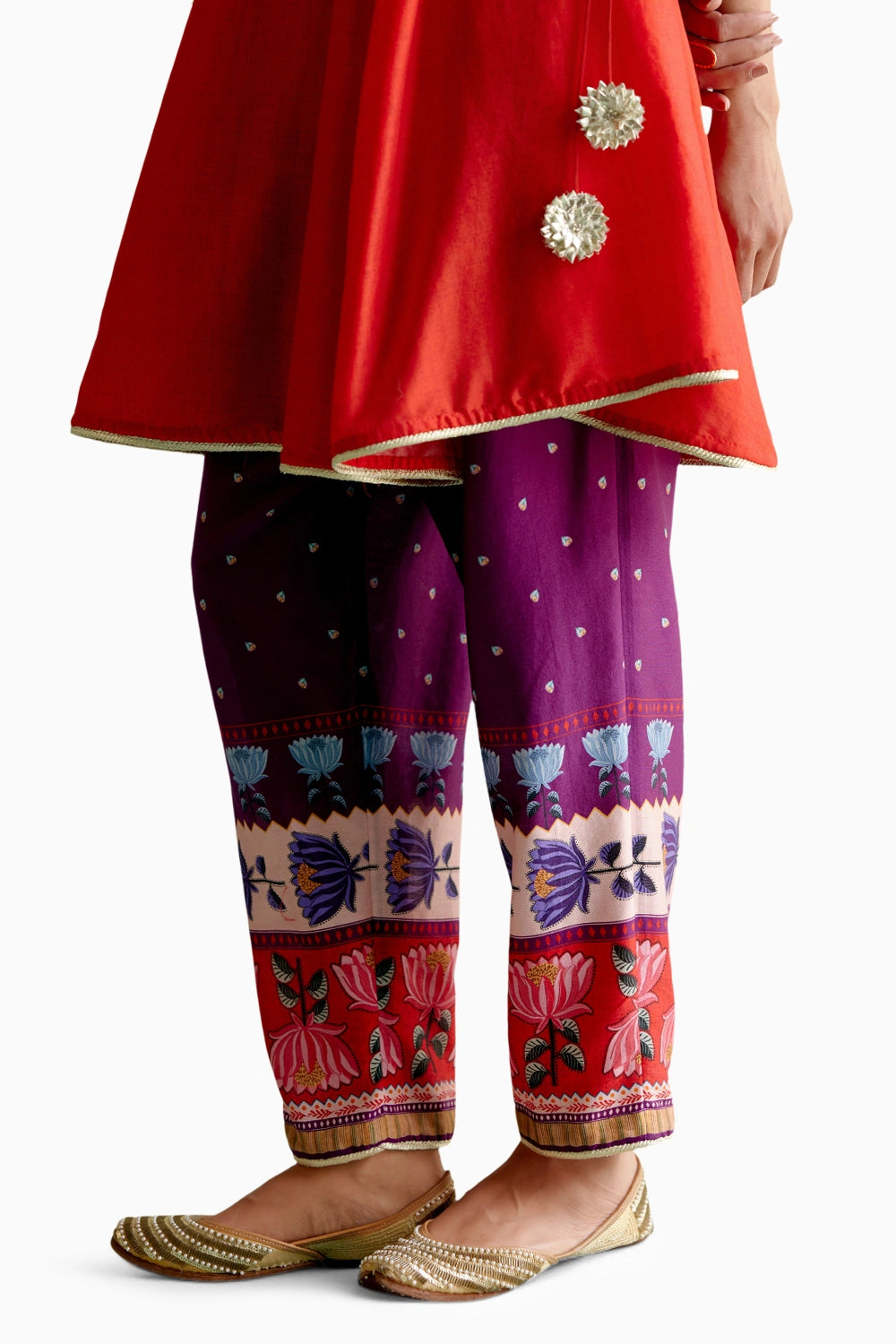 Scarlet and Purple Kurta Set