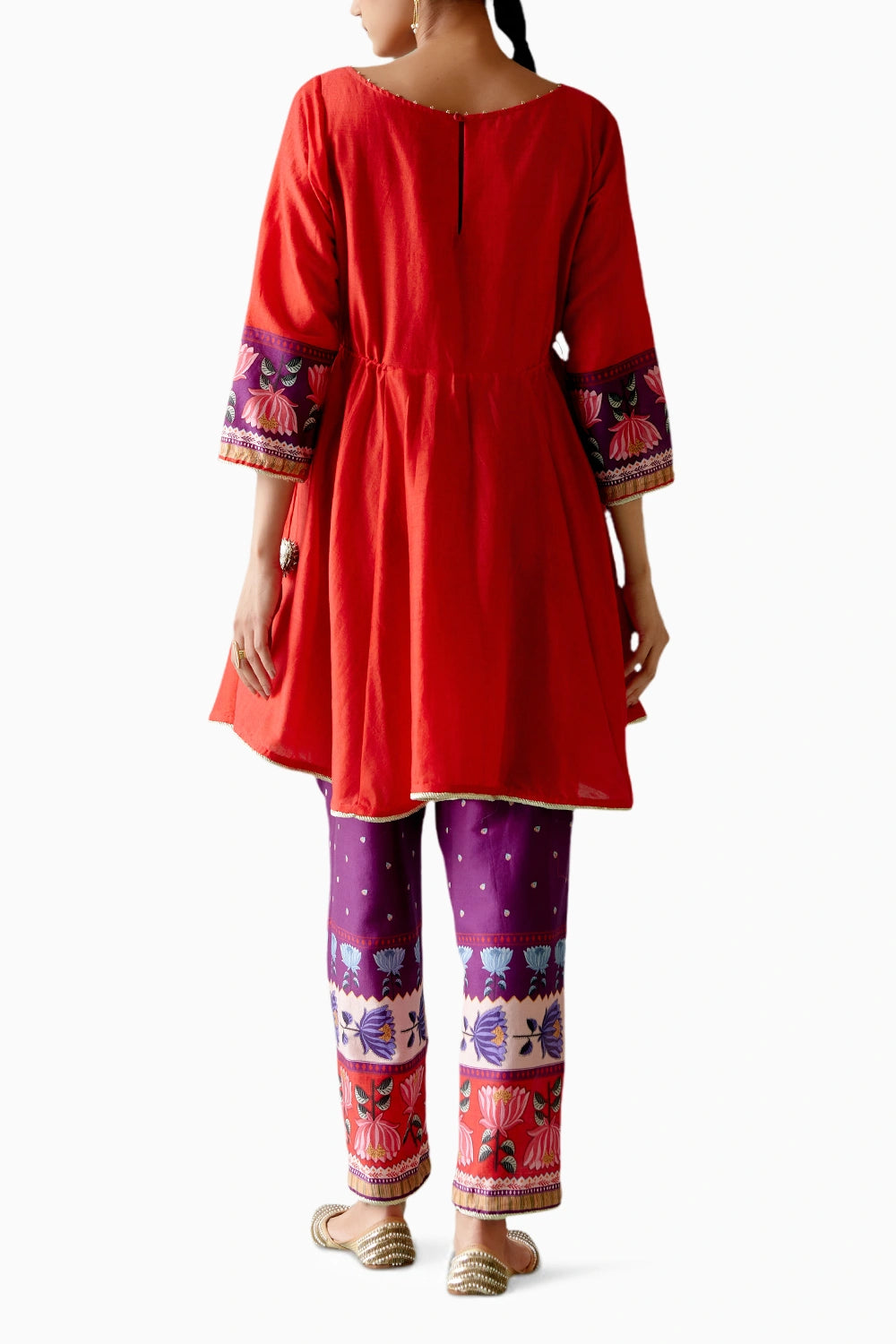 Scarlet and Purple Kurta Set