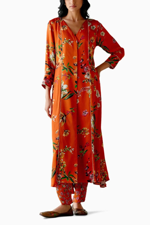 Tangerina Floral Kurta Set