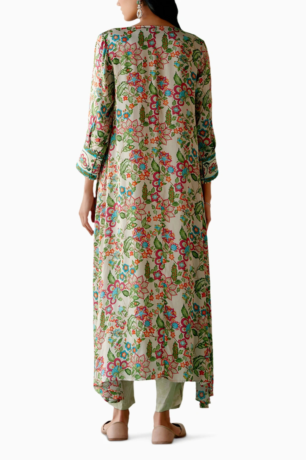 Ecru Floral Kurta Set