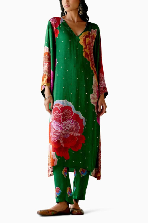 Emerald Floral Kurta Set