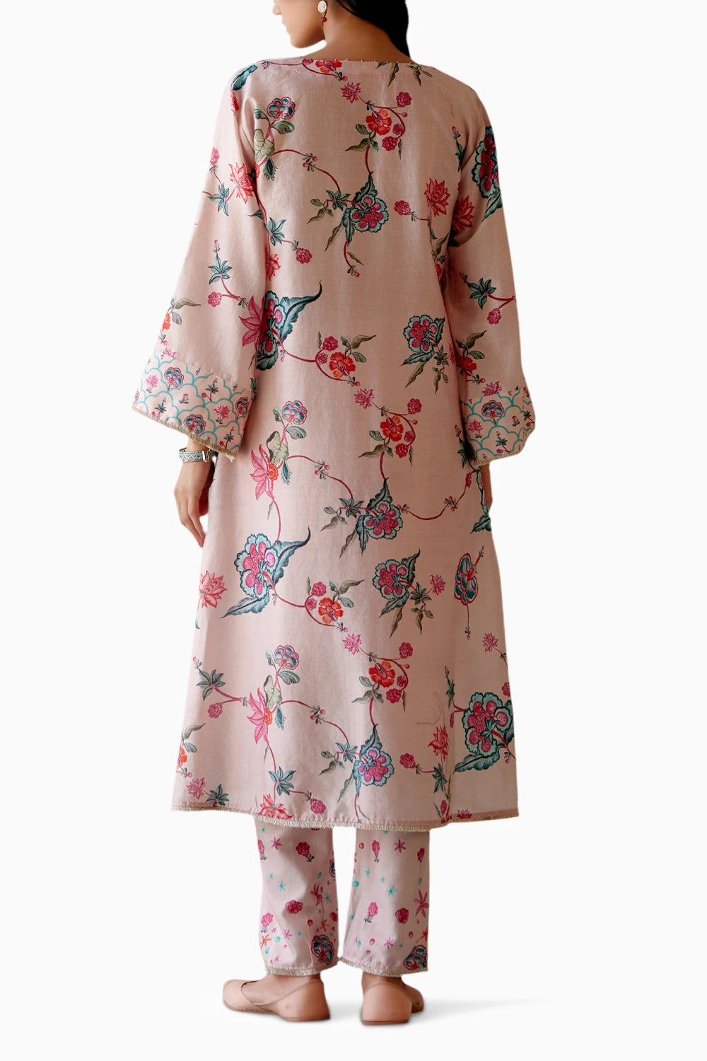 Dusty Pink Floral Kurta Set