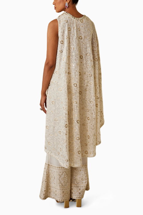 Chikankari Asym Cape with Palazzos
