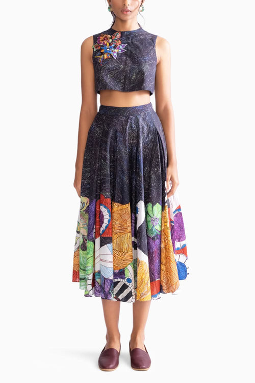 Flara Black Blouse with Nikki Skirt