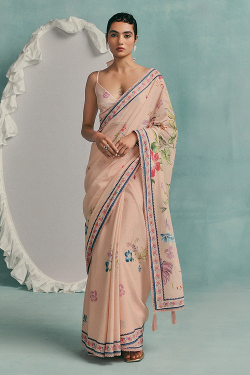 Pink Rose Saree