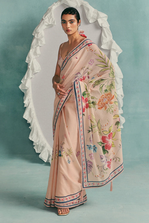 Pink Rose Saree