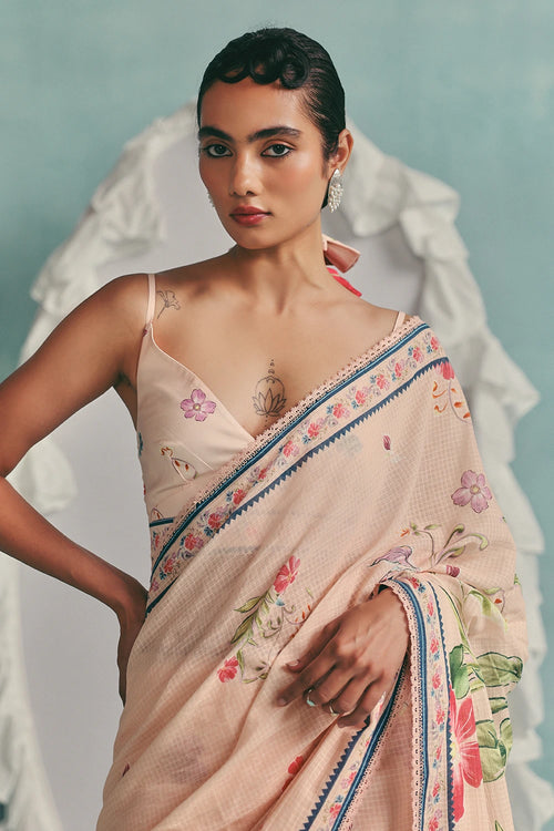 Pink Rose Saree