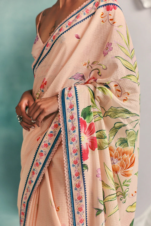 Pink Rose Saree
