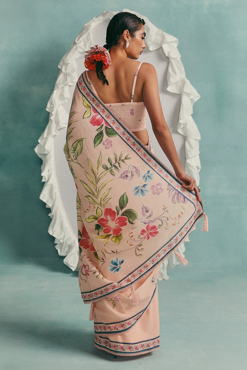 Pink Rose Saree