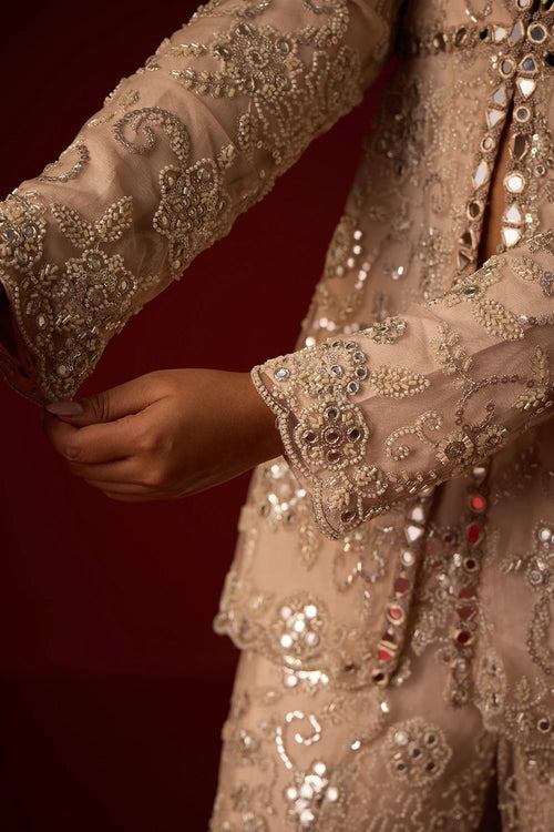 Ivory Blush Peplum Blazer with Sharara