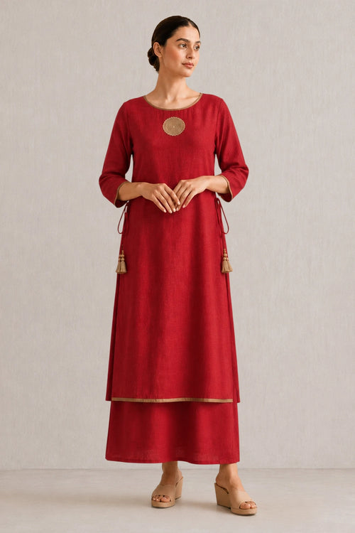 A Mark Of Gold Red Dress