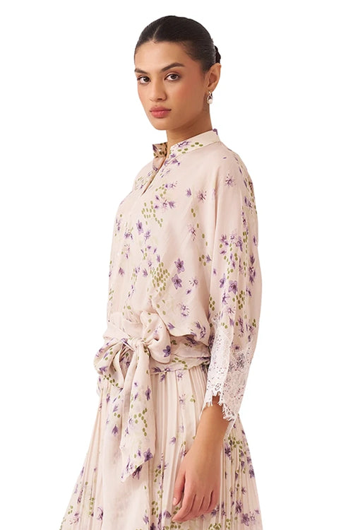 Blanche Printed Lavender Shirt