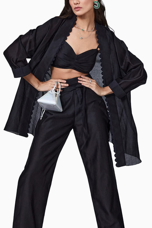 Sierra Black Cape Pants Set