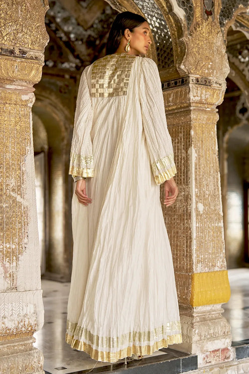 Hand-Crushed Gota Weave Maxi Dress