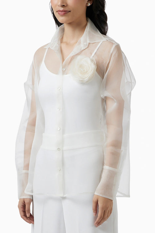Organza Bloom Ivory Shirt