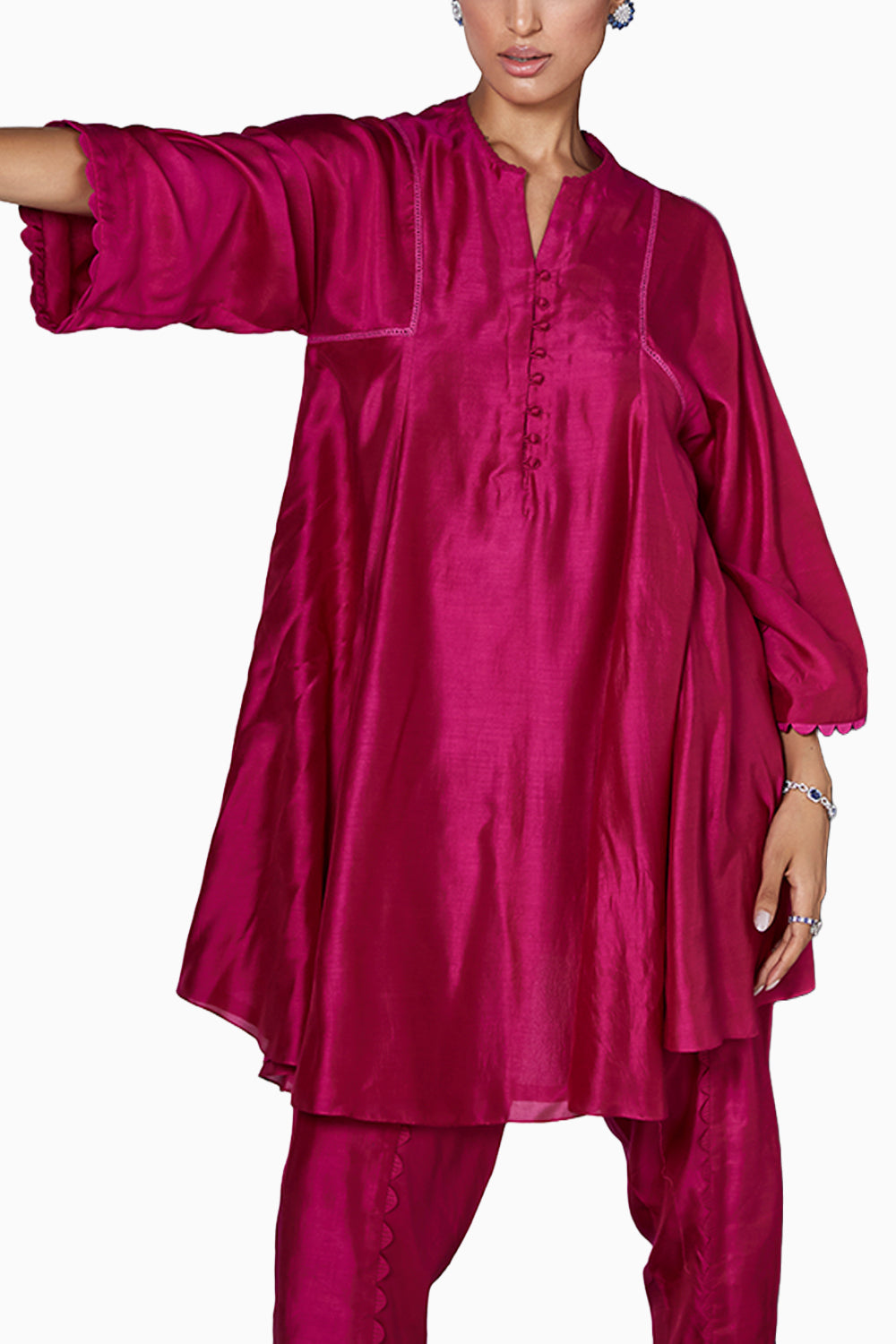 Ahzuro Fucshia  Kurta Set