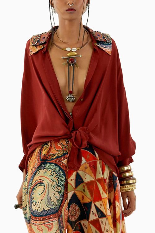 Burnt Amber Mandala Shirt