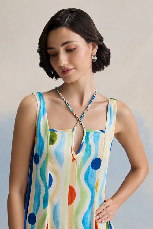 Aqua Ripple Maxi Dress