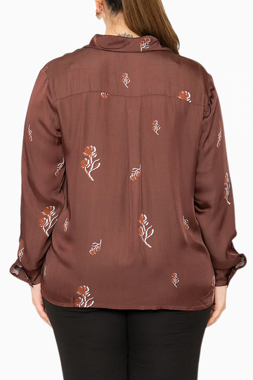 Wilted Petals Brown Shirt