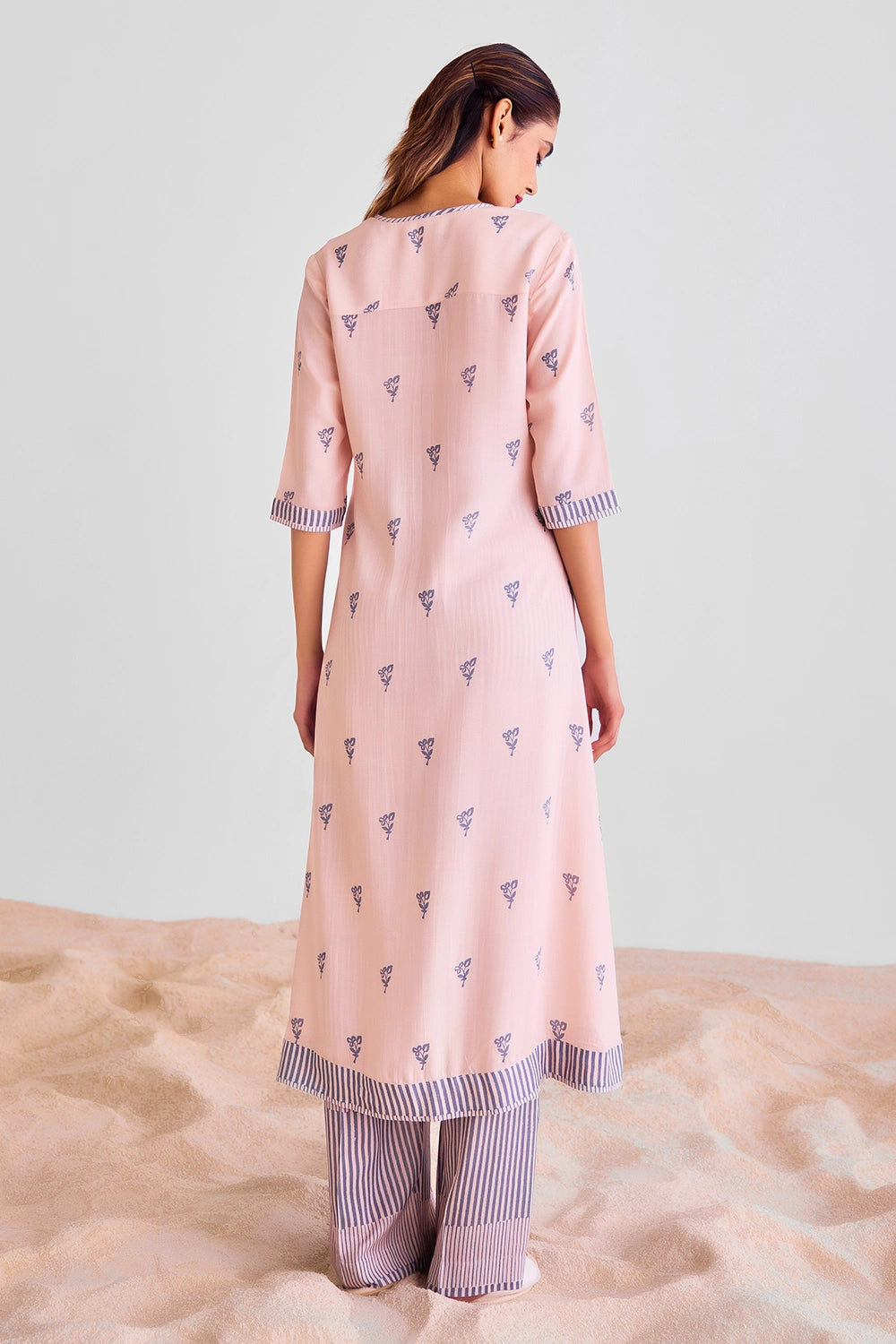 Pink Printed Kurta Set
