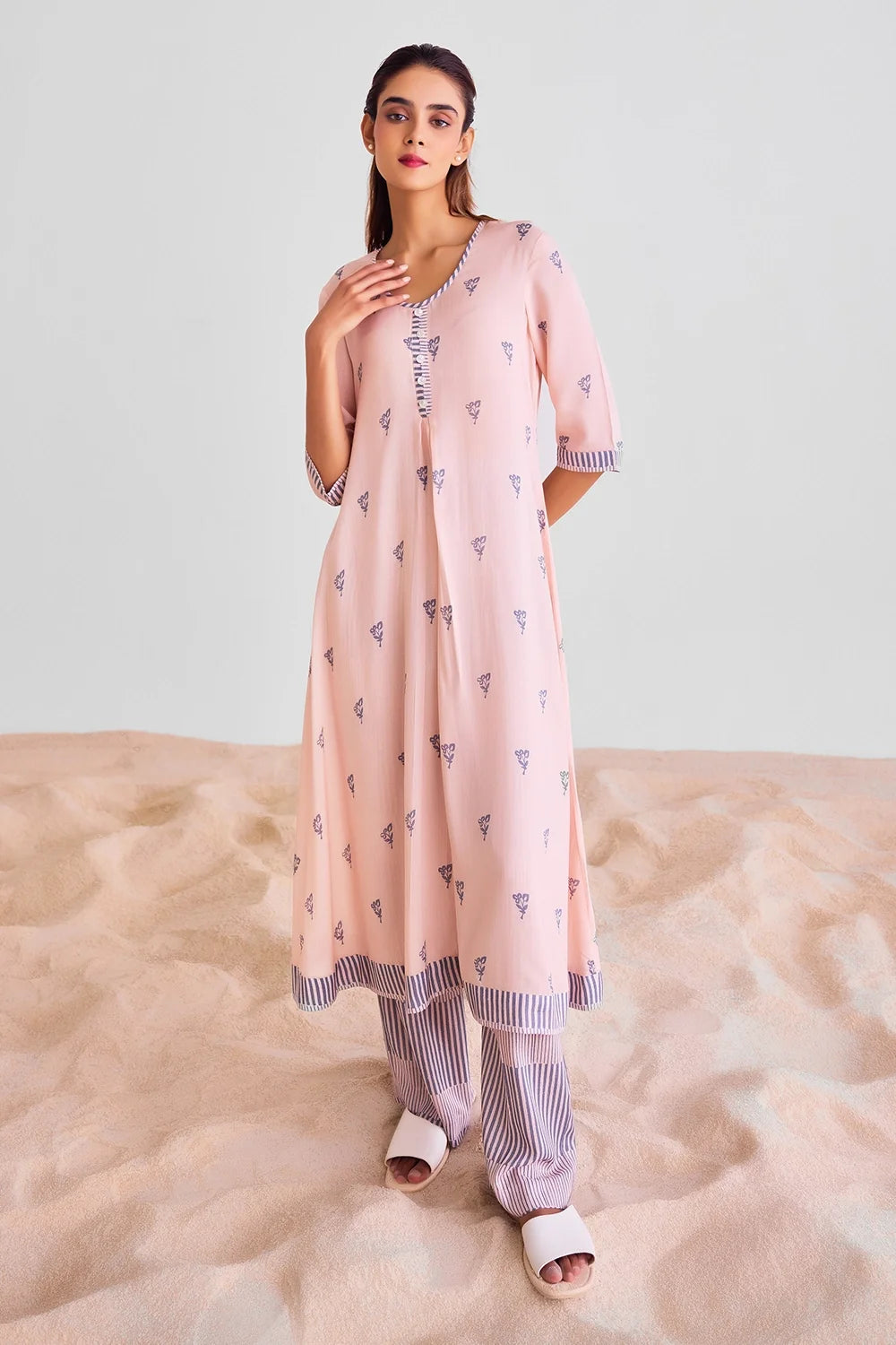 Pink Printed Kurta Set