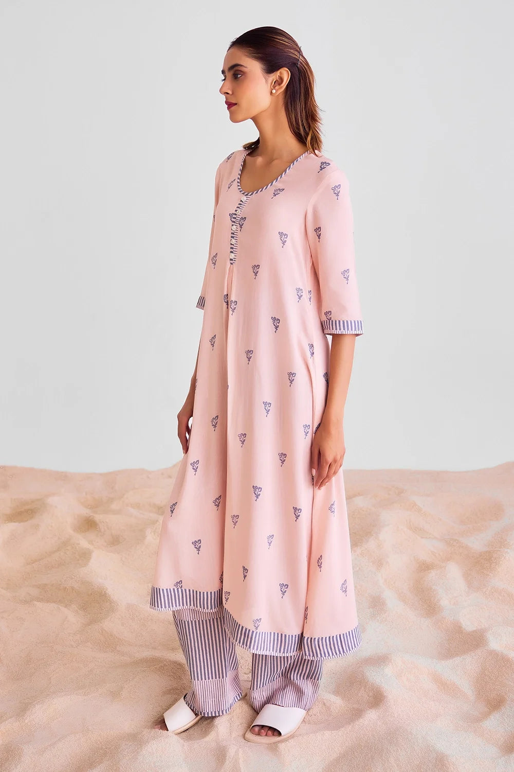 Pink Printed Kurta Set