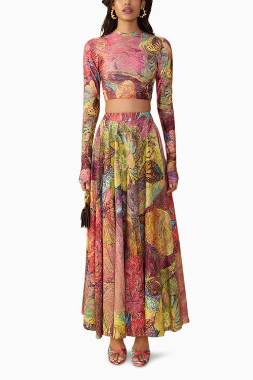 Floroscent Daisy Gigi Blouse with Peony Skirt