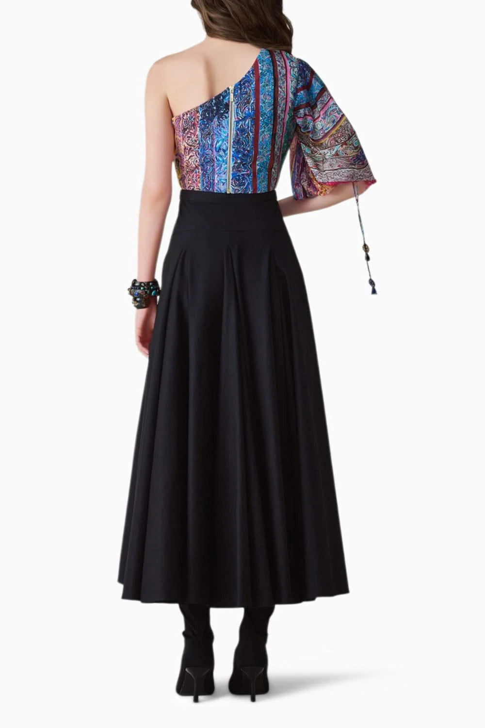 Rosie Block Print Blouse & Ria High-Waist Skirt