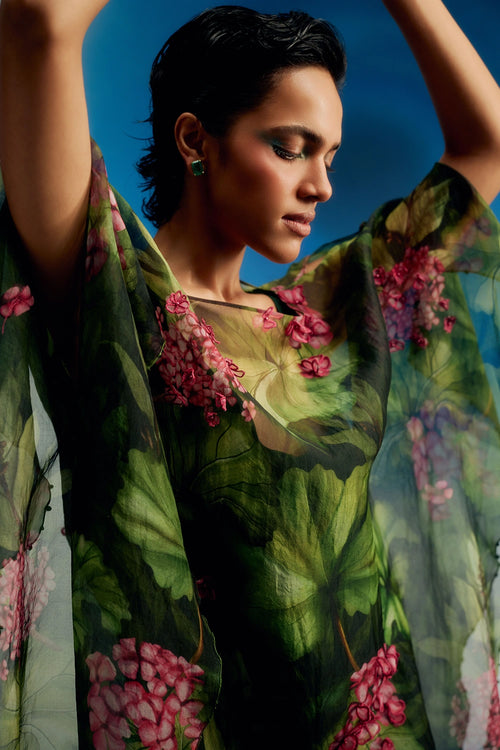 3D Floral Kaftan With Slip
