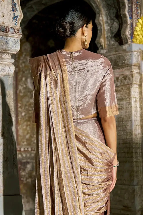 Champagne Gold Benares Tissue Top