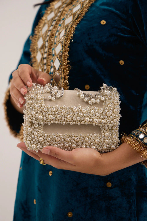 Aurel Pearl Medium White Bag