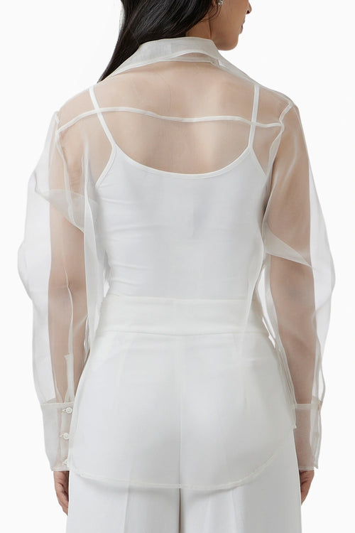 Organza Bloom Ivory Shirt
