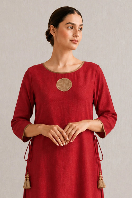 A Mark Of Gold Red Dress