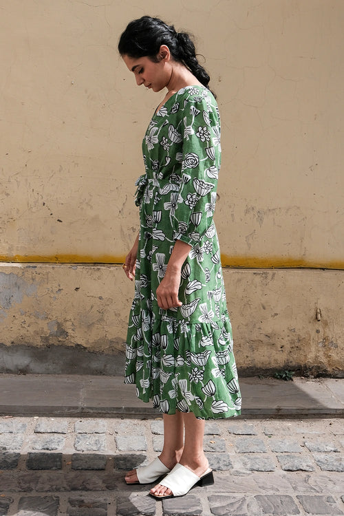 Botanical Vine Button Down Dress